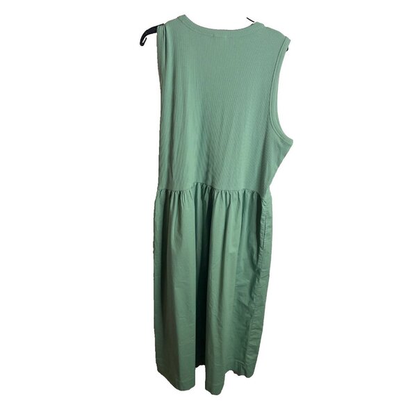 J.Crew $90 Ribbed-knit mixy dress Eucalyptus Green Size XL CJ264 - Picture 7 of 7